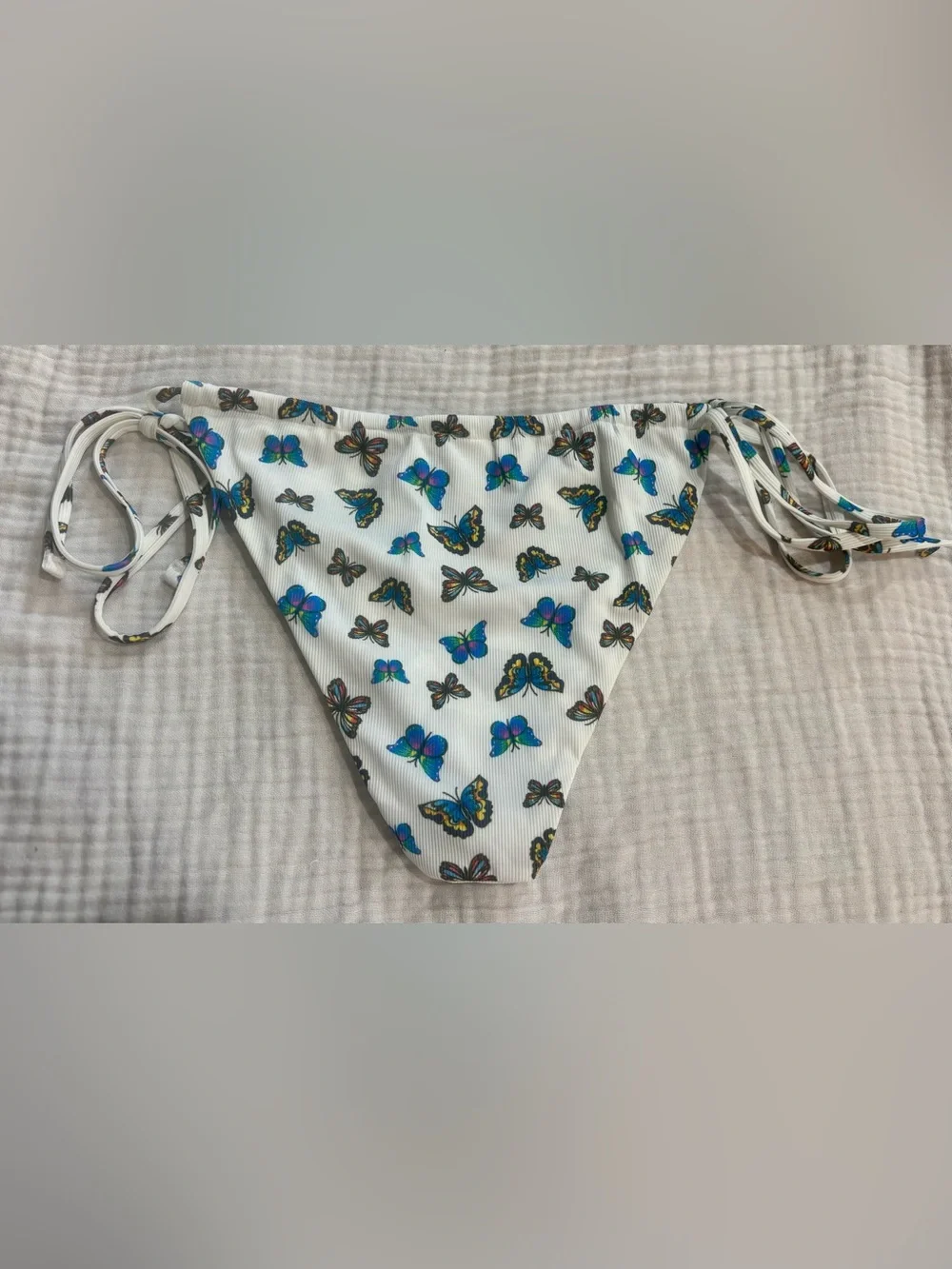 White Butterfly Tie-Side Bikini Bottoms